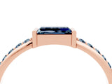 Rose gold Baguette Aquamarine Pavé Band with Bar Setting_10