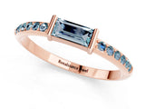 Rose gold Baguette Aquamarine Pavé Band with Bar Setting_7