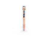 Rose gold Baguette Aquamarine Pavé Band with Bar Setting_8