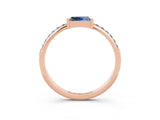 Rose gold Baguette Aquamarine Pavé Band with Bar Setting_9