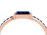 Rose gold Baguette Blue Sapphire Pavé Band with Bar Setting_10
