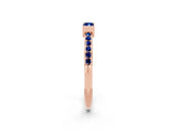 Rose gold Baguette Blue Sapphire Pavé Band with Bar Setting_8