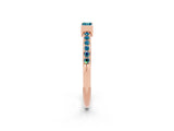 Rose gold Baguette Blue Topaz Pavé Band with Bar Setting_8