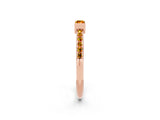 Rose gold Baguette Citrine Pavé Band with Bar Setting_8