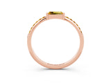 Rose gold Baguette Citrine Pavé Band with Bar Setting_9