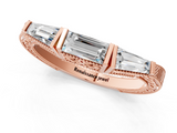 Rose gold Baguette Cut Channel Set Milgrain Band with V-Prong Setting_5