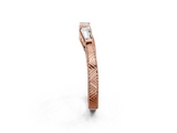 Rose gold Baguette Cut Channel Set Milgrain Band with V-Prong Setting_6