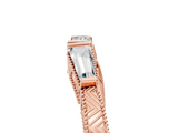 Rose gold Baguette Cut Channel Set Milgrain Band with V-Prong Setting_9