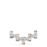 Rose gold Baguette Diamond Bar Pendant with Prong Setting 1
