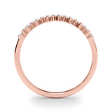 Rose gold Baguette Diamond Bar Set White Gold Band with Shared Prong Setting 2