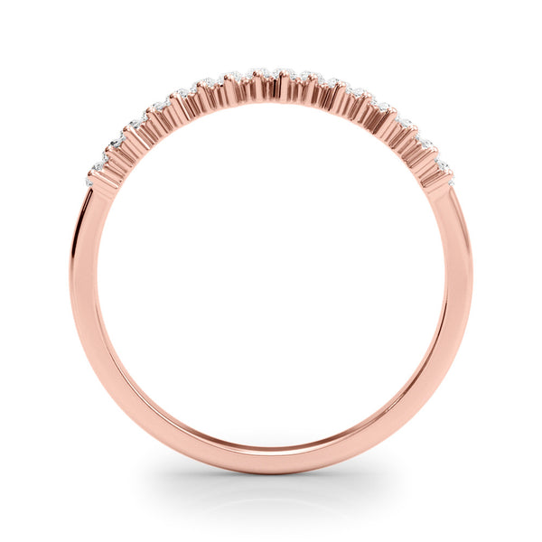 Rose gold Baguette Diamond Bar Set White Gold Band with Shared Prong Setting
