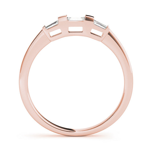 Rose gold Baguette Diamond Channel Set White Gold Band 1