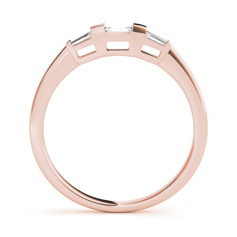 Rose gold Baguette Diamond Channel Set White Gold Band 1