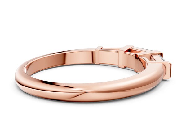 Rose gold Baguette Diamond Channel Set White Gold Band