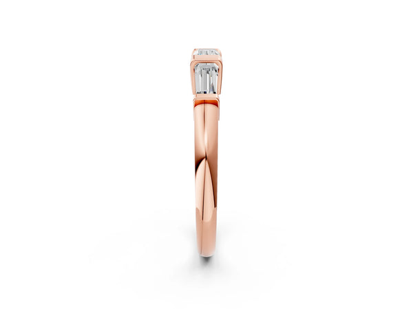 Rose gold Baguette Diamond Channel Set White Gold Band