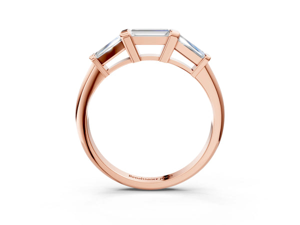 Rose gold Baguette Diamond Channel Set White Gold Band
