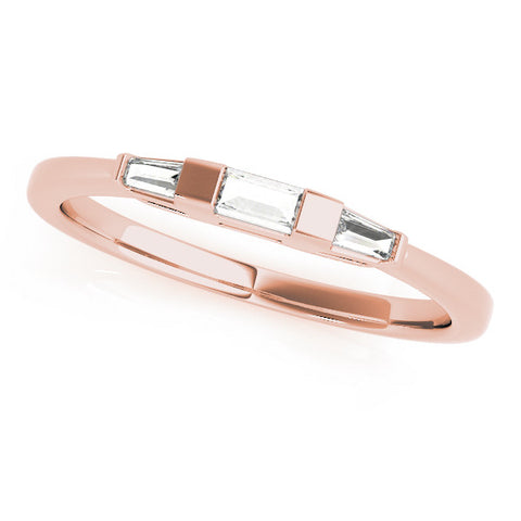 Rose gold Baguette Diamond Channel Set White Gold Band