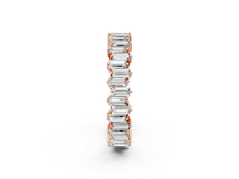 Rose gold Baguette Diamond Full Eternity Ring with Prong Setting_19