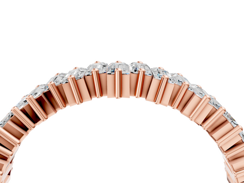 Rose gold Baguette Diamond Full Eternity Ring with Prong Setting_21