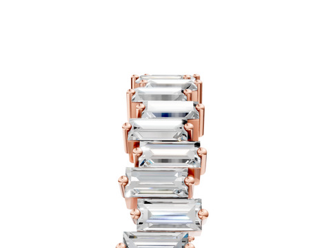 Rose gold Baguette Diamond Full Eternity Ring with Prong Setting_22