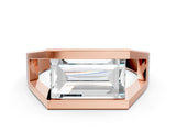 Rose gold Baguette Diamond Geometric Solitaire Ring