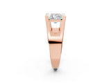 Rose gold Baguette Diamond Geometric Solitaire Ring_2