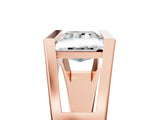 Rose gold Baguette Diamond Geometric Solitaire Ring_5