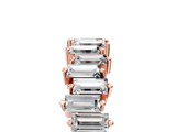 Rose gold Baguette Diamond Half Eternity Ring with Prong Setting_73