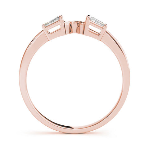Rose gold Baguette Diamond Open Band with Bar Prong Setting 1