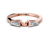 Rose gold Baguette Diamond Open Band with Bar Prong Setting_38