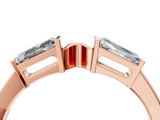 Rose gold Baguette Diamond Open Band with Bar Prong Setting_42