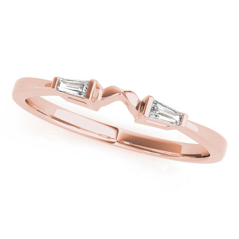 Rose gold Baguette Diamond Open Band with Bar Prong Setting