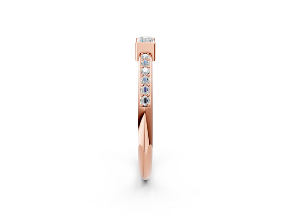 Rose gold Baguette Diamond Pavé Band with Bar Setting