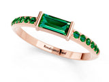 Rose gold Baguette Emerald Pavé Band with Bar Setting_7