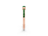 Rose gold Baguette Emerald Pavé Band with Bar Setting_8