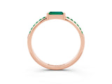 Rose gold Baguette Emerald Pavé Band with Bar Setting_9