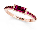 Rose gold Baguette Garnet Pavé Band with Bar Setting_7