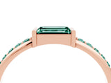 Rose gold Baguette Green Sapphire Pavé Band with Bar Setting_10