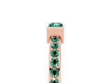 Rose gold Baguette Green Sapphire Pavé Band with Bar Setting_11