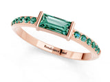 Rose gold Baguette Green Sapphire Pavé Band with Bar Setting_7