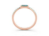 Rose gold Baguette Green Sapphire Pavé Band with Bar Setting_9