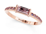 Rose gold Baguette Morganite Pavé Band with Bar Setting_7