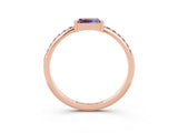 Rose gold Baguette Morganite Pavé Band with Bar Setting_9