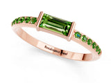 Rose gold Baguette Peridot Pavé Band with Bar Setting_7