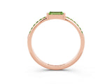 Rose gold Baguette Peridot Pavé Band with Bar Setting_9