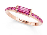 Rose gold Baguette Pink Sapphire Pavé Band with Bar Setting_19