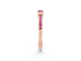 Rose gold Baguette Pink Sapphire Pavé Band with Bar Setting_20