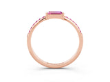 Rose gold Baguette Pink Sapphire Pavé Band with Bar Setting_21