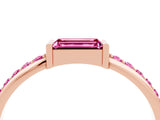 Rose gold Baguette Pink Sapphire Pavé Band with Bar Setting_22