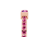 Rose gold Baguette Pink Sapphire Pavé Band with Bar Setting_23